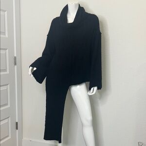 Dusica Sacks Black Asymmetrical Turtleneck Sweater Size 6-8